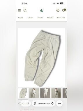 Just Wear Cotton “too short” organic cotton sweatpants